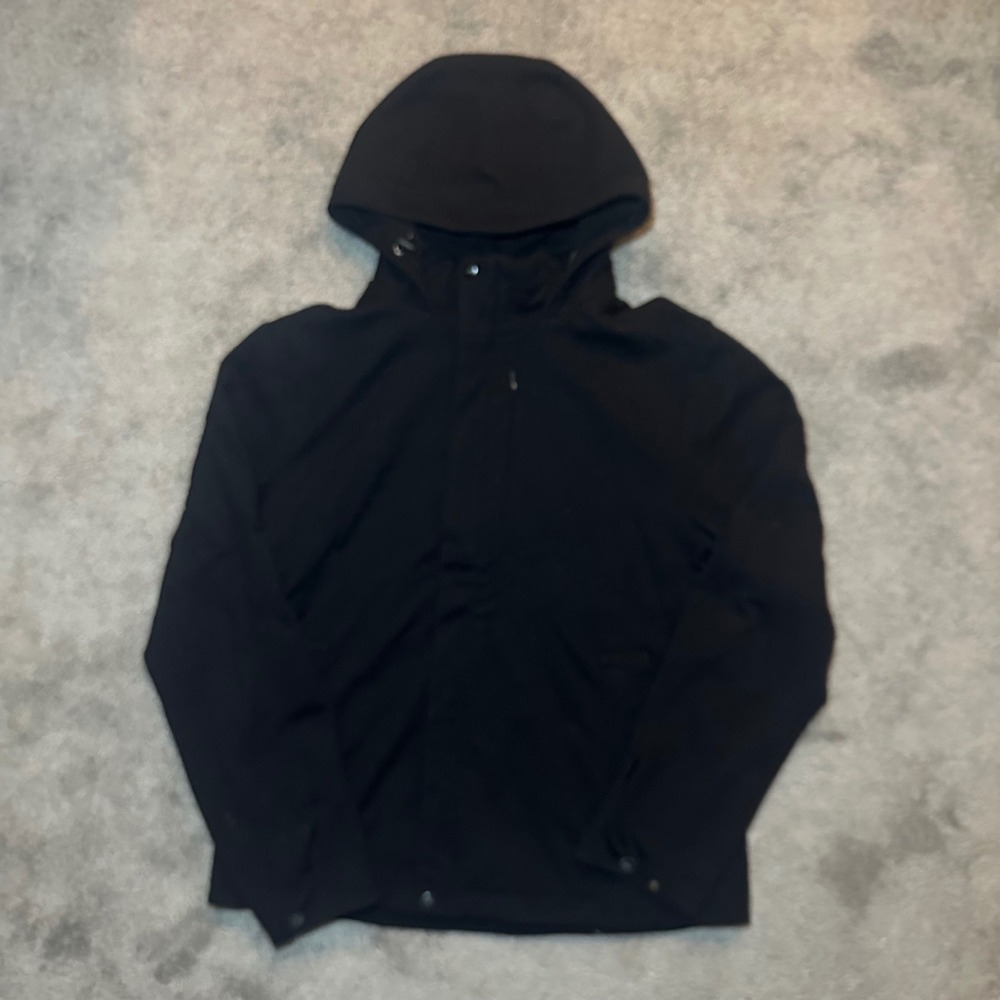 Icebreaker Hooded Jacket Mens L Black 380 Pure Plus Merino Wool Full Zip Coat